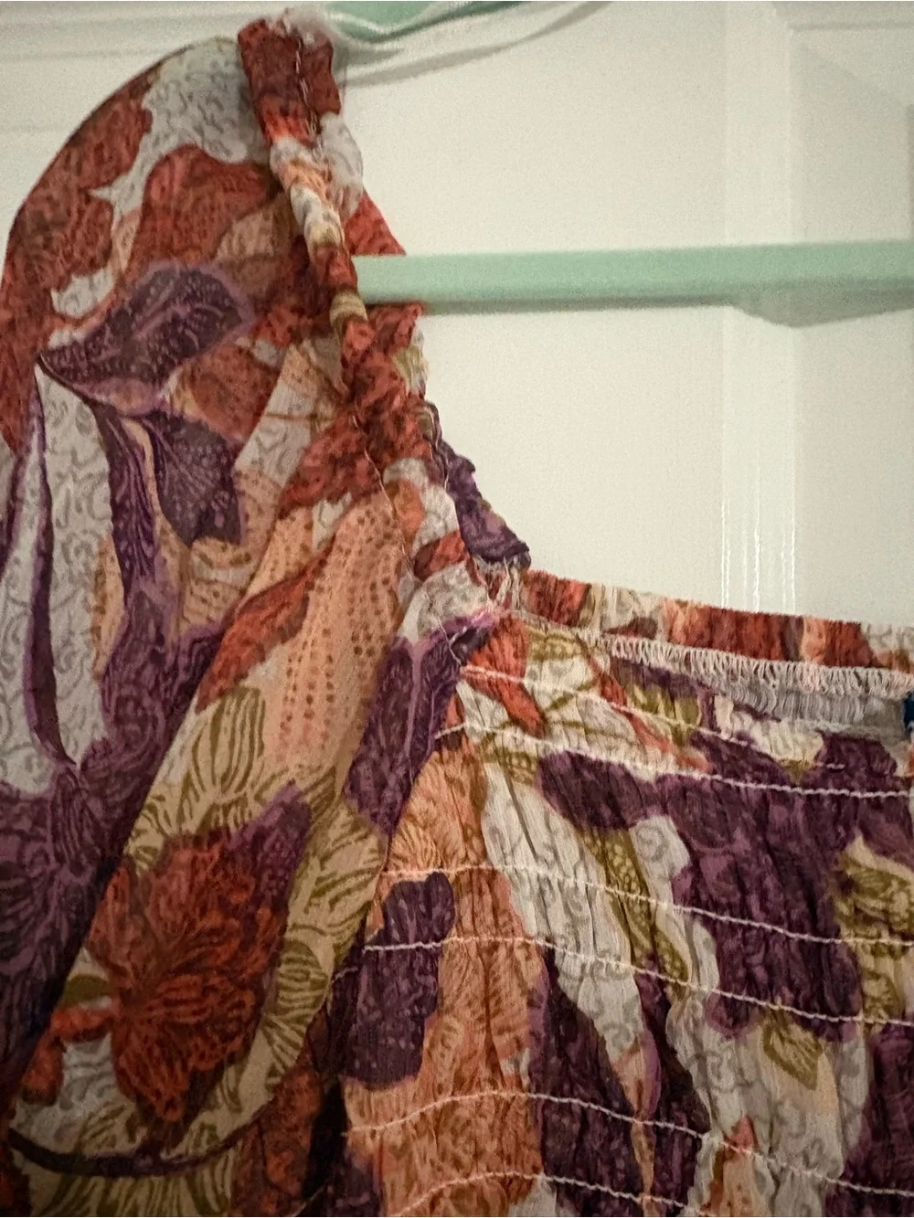 Old Navy Floral Smocked Puff-Sleeve Top - Purple, Rust, Olive, Cream